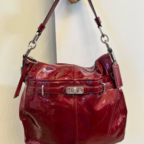 Coach Bags Coach Hobo Bag Deep Shiny Red Wine Color Bag Poshmark